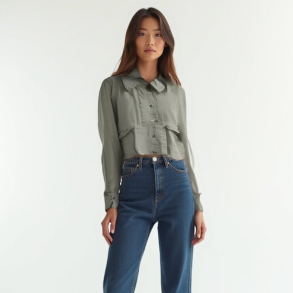 ❤️ GAP Women's Gray Jacket cropped M - Picture 1 of 11